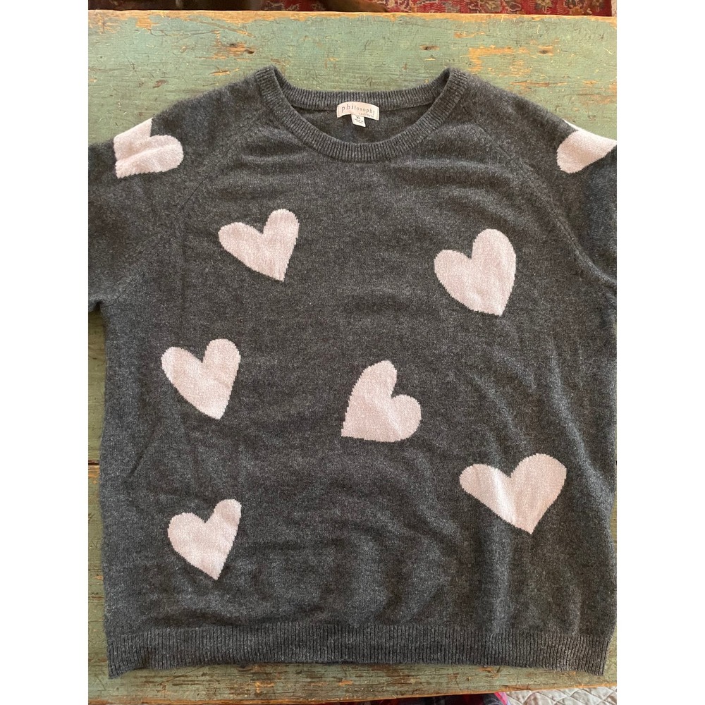 Philosophy Cashmere Heart Sweater Grey